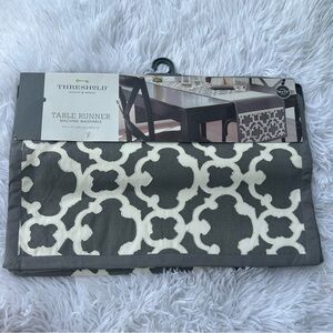 🩶5/$30 Threshold from Target 72"x14" Table Runner Grey and Beige Design NEW